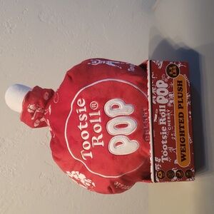 Unique Tootsie Roll Cherry Pop Weighted Plush NWT